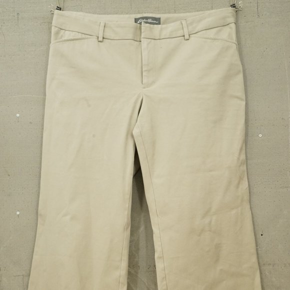 Eddie Bauer Slightly Curvy Fit Ladies 14 Petite Khaki Pants Slacks - Picture 1 of 7